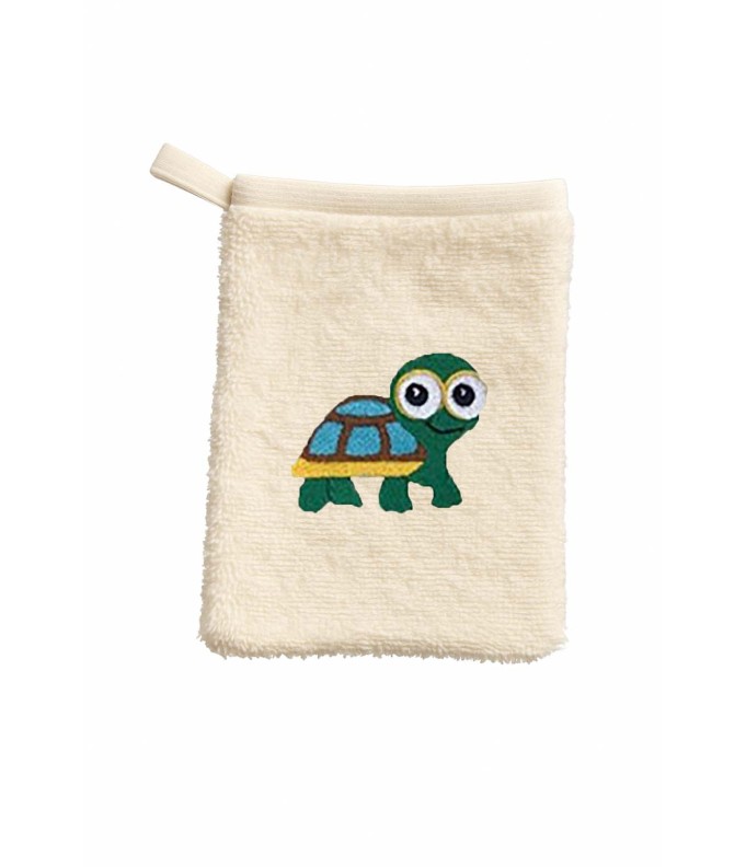 Gant de toilette enfant motif tortue