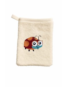 Gant de toilette enfant motif coccinelle