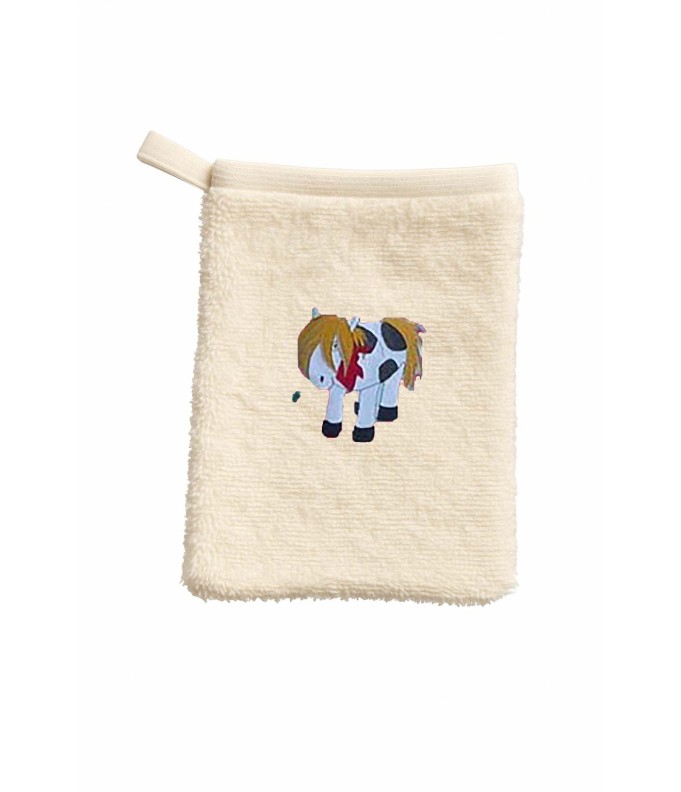 Gant de toilette enfant motif pottok