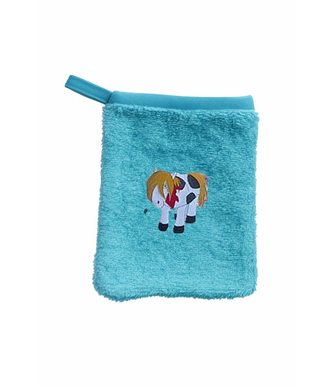 Gant de toilette enfant motif pottok
