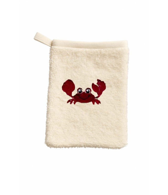 Gant de toilette enfant motif crabe