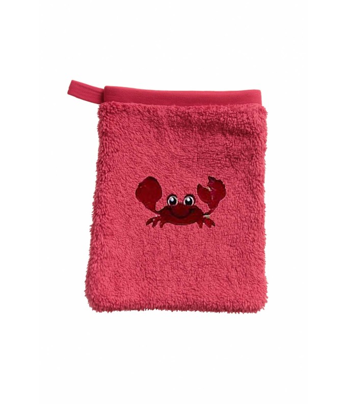 Gant de toilette enfant motif crabe