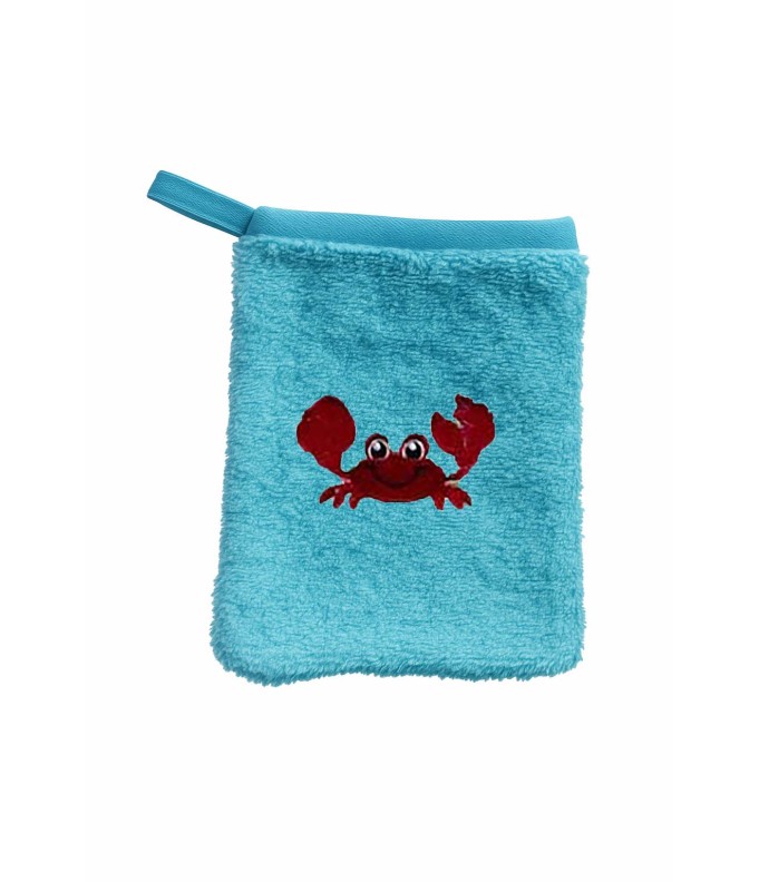 Gant de toilette enfant motif crabe