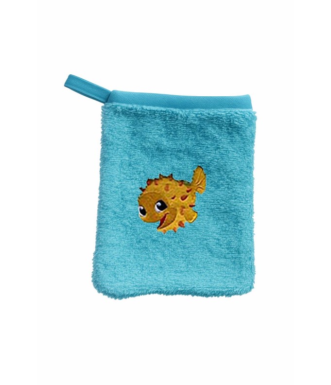 Gant de toilette enfant motif poisson 1