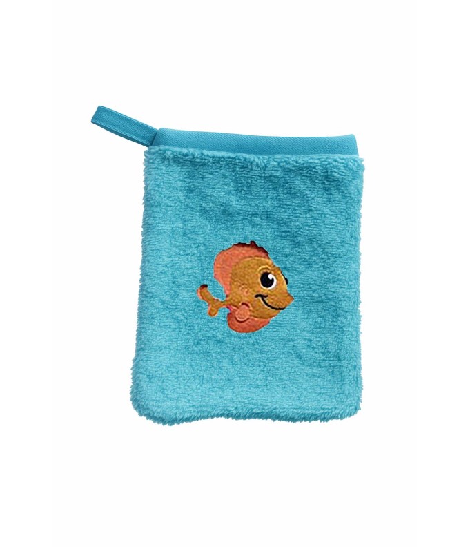 Gant de toilette enfant motif poisson 2