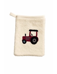 Gant de toilette enfant motif tracteur