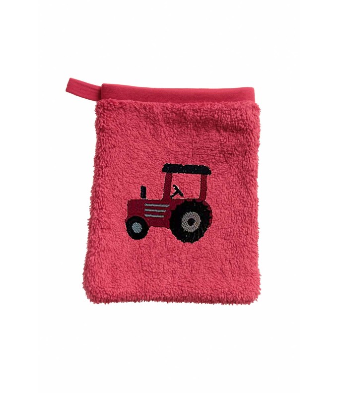 Gant de toilette enfant motif tracteur