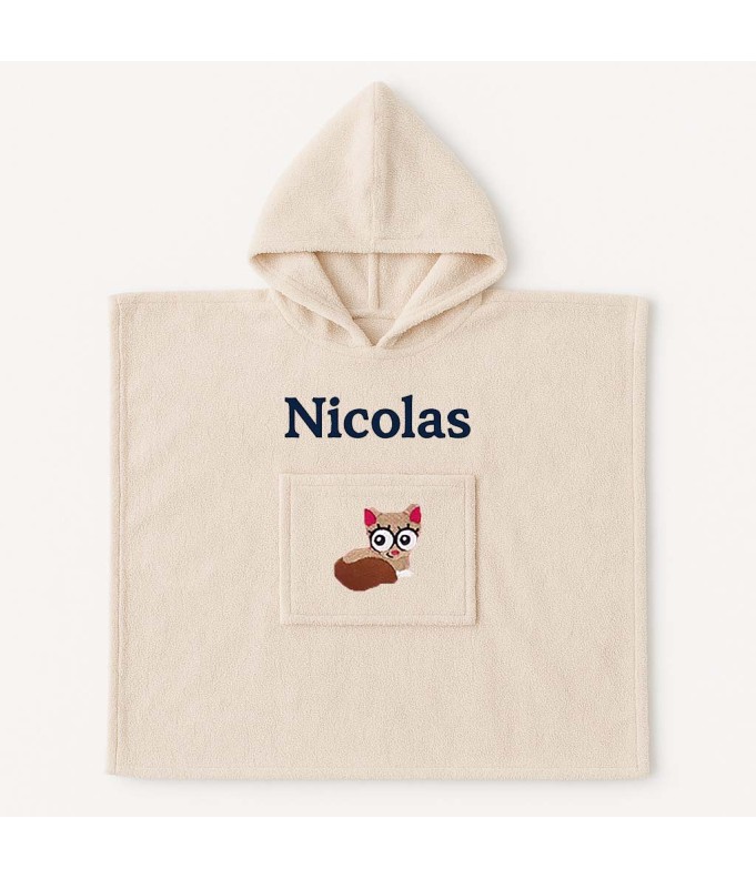 Poncho personnalisé avec motif chat