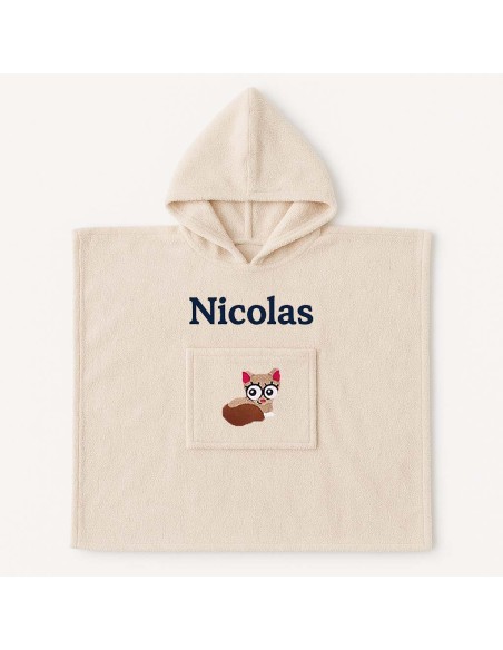 Poncho personnalisé avec motif chat