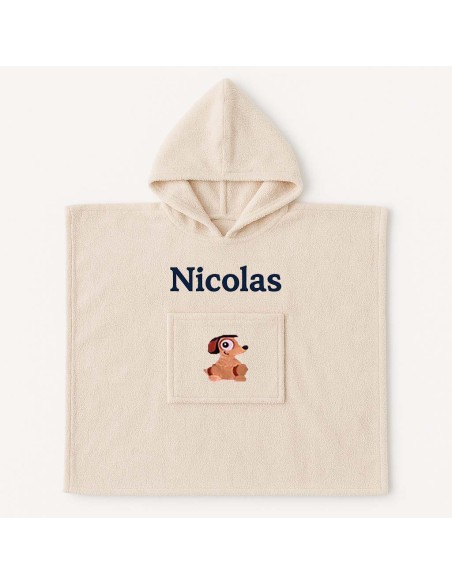 Poncho personnalisé avec motif chien