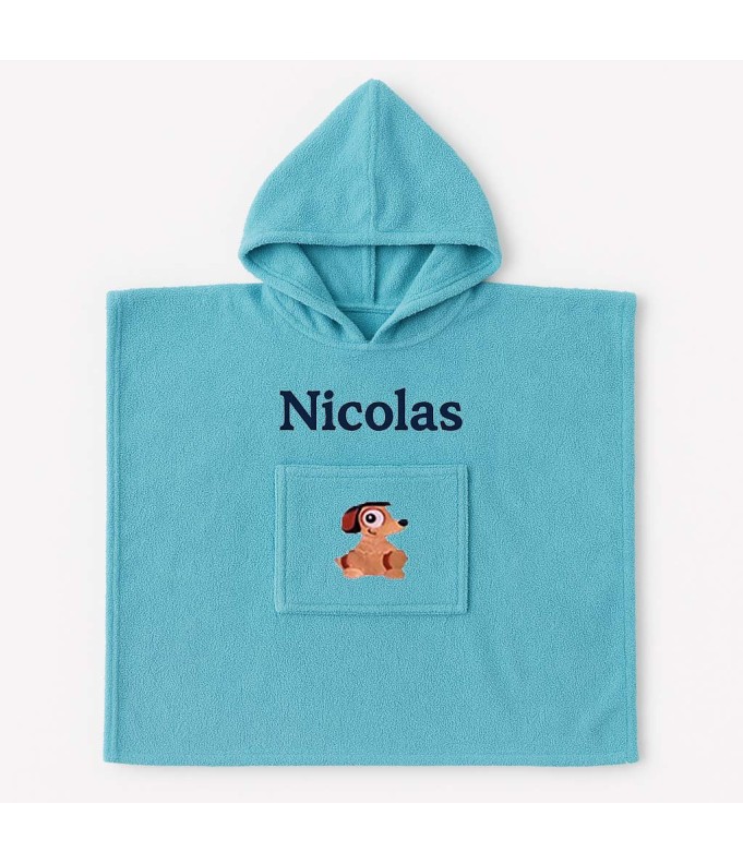 Poncho personnalisé avec motif chien