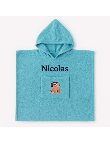 Poncho personnalisé avec motif chien