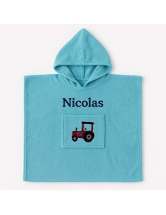 Poncho personnalisé avec motif tracteur