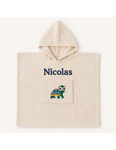 Poncho personnalisé avec motif tortue
