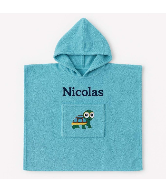 Poncho personnalisé avec motif tortue