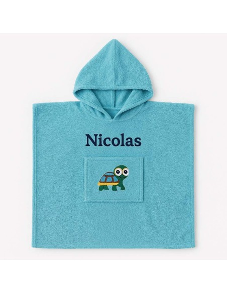 Poncho personnalisé avec motif tortue