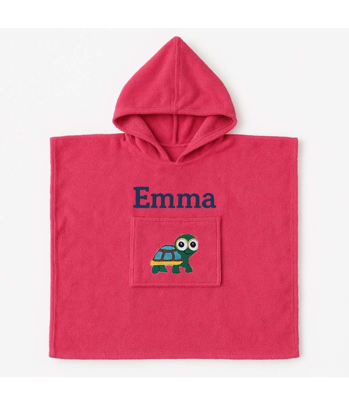Poncho personnalisé avec motif tortue