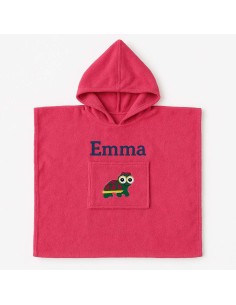 Poncho personnalisé avec motif tortue fille