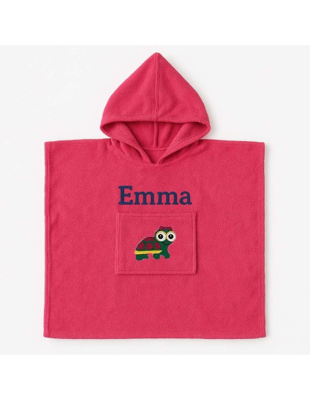 Poncho personnalisé avec motif tortue fille