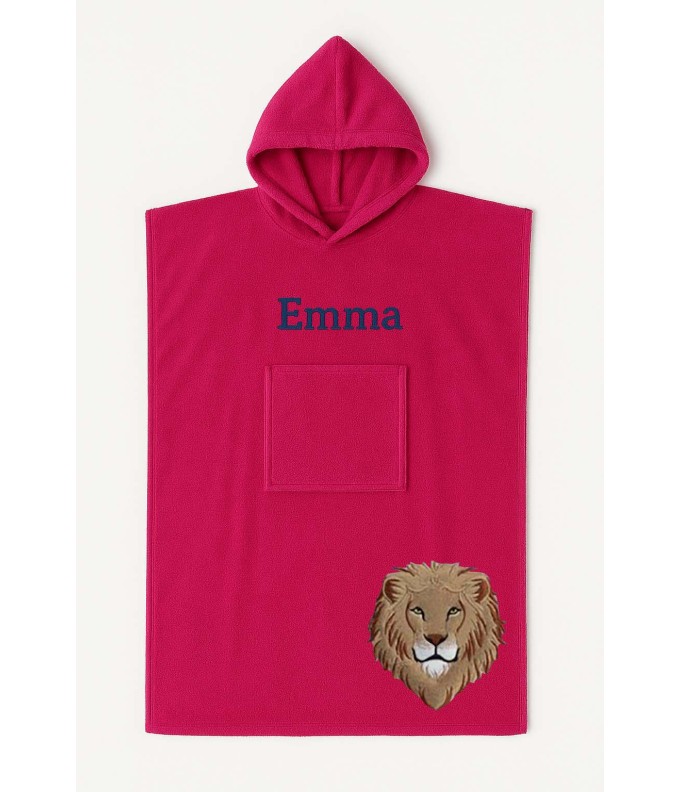 Poncho ado et adulte personnalisé avec motif lion
