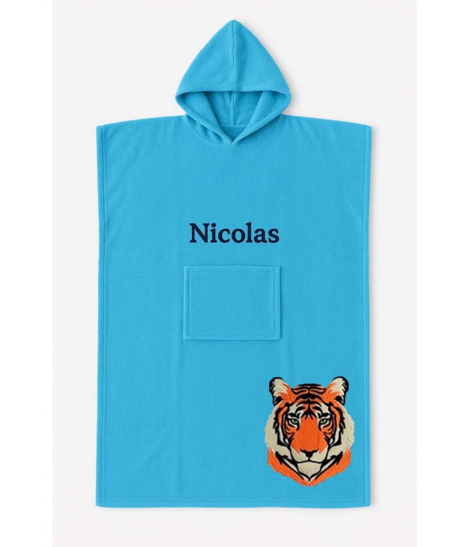Poncho ado et adulte personnalisé avec motif tigre