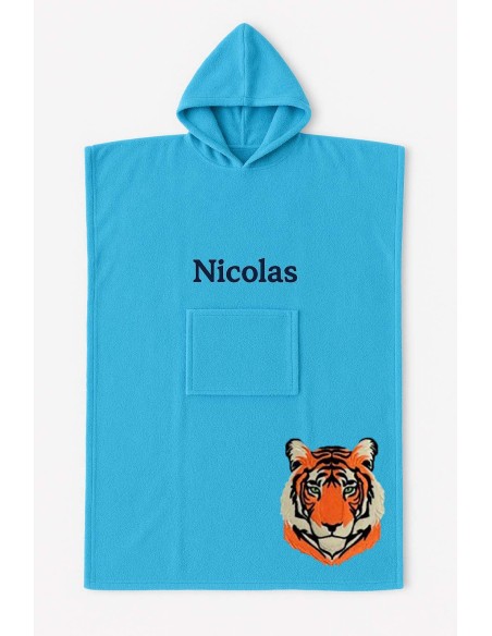 Poncho ado et adulte personnalisé avec motif tigre