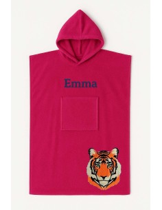 Poncho ado et adulte personnalisé avec motif tigre