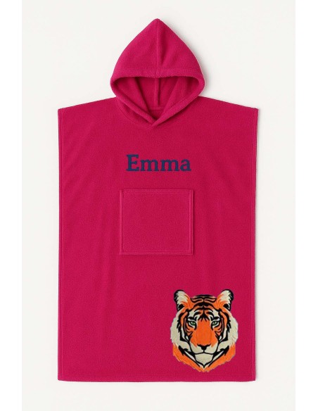 Poncho ado et adulte personnalisé avec motif tigre