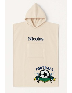 Poncho ado et adulte personnalisé avec motif football