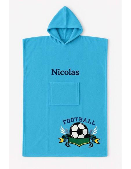 Poncho ado et adulte personnalisé avec motif football