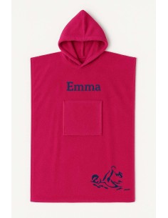 Poncho ado et adulte personnalisé avec motif natation