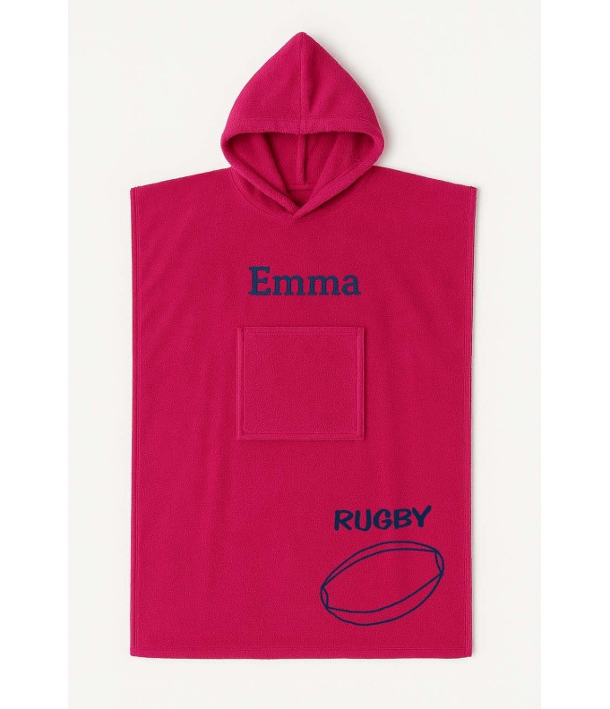 Poncho ado et adulte personnalisé avec motif rugby