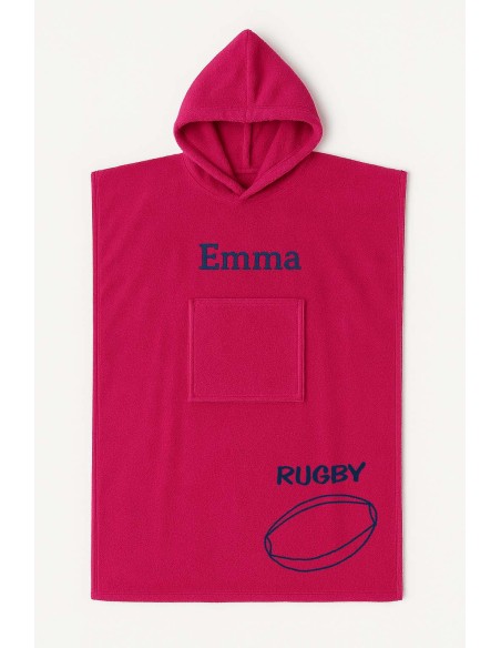 Poncho ado et adulte personnalisé avec motif rugby