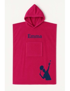 Poncho ado et adulte personnalisé avec motif tennis