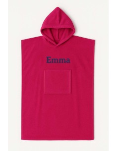 Poncho de Bain Fushia Personnalisé Taille ado et adulte