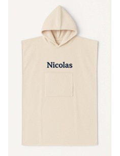 Poncho de Bain Ecru Personnalisé Taille ado et adulte