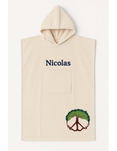 Poncho ado et adulte personnalisé avec motif arbre de paix