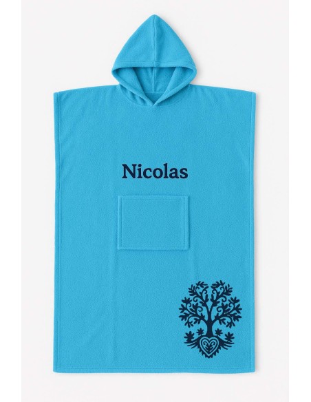 Poncho ado et adulte personnalisé avec motif arbre de vie