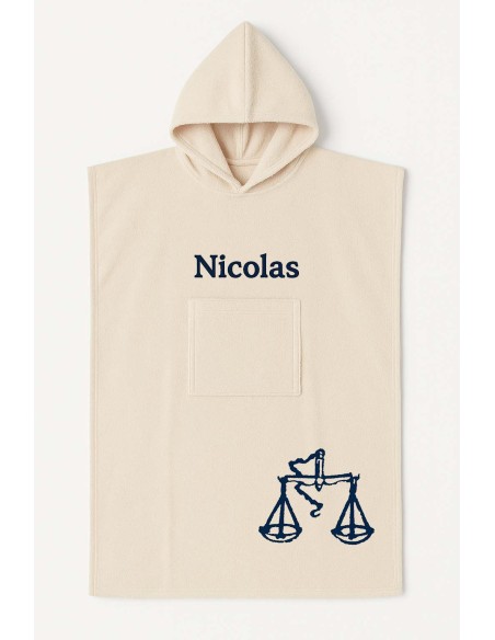 Poncho ado et adulte personnalisé avec motif balance