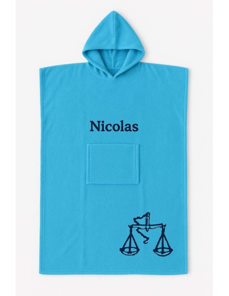 Poncho ado et adulte personnalisé avec motif balance
