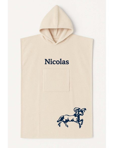 Poncho ado et adulte personnalisé avec motif bélier