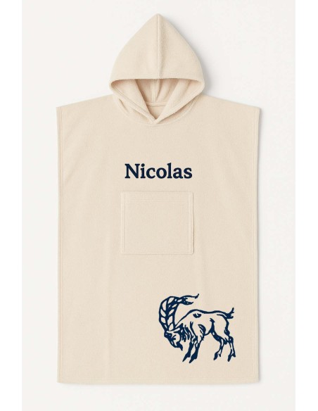 Poncho ado et adulte personnalisé avec motif capricorne