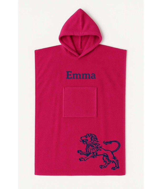 Poncho ado et adulte personnalisé avec motif lion