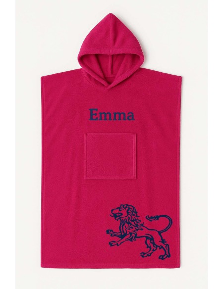 Poncho ado et adulte personnalisé avec motif lion