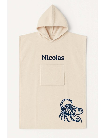 Poncho ado et adulte personnalisé avec motif scorpion