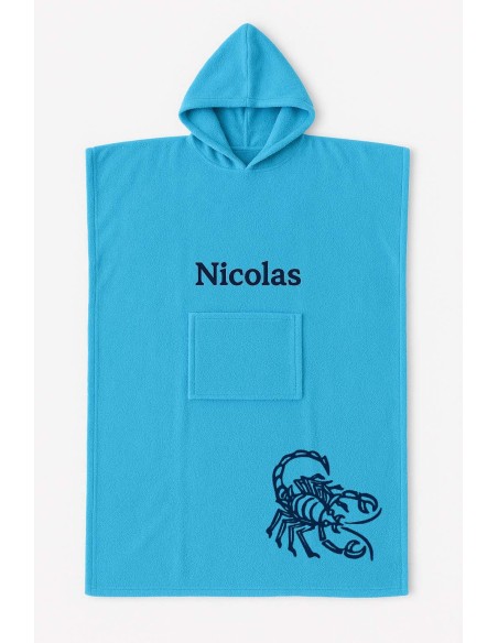 Poncho ado et adulte personnalisé avec motif scorpion