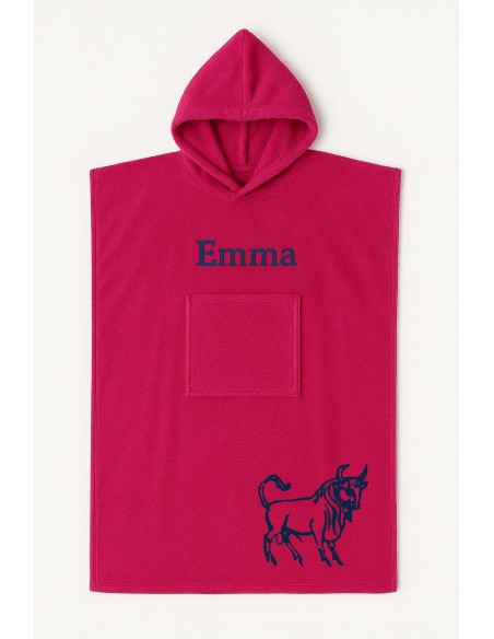 Poncho ado et adulte personnalisé avec motif taureau