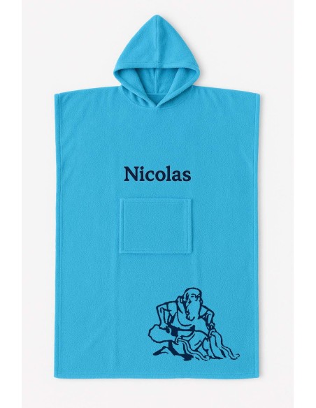 Poncho ado et adulte personnalisé avec motif verseau