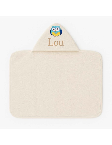 Maxi Cape de bain personnalisée avec motif chouette