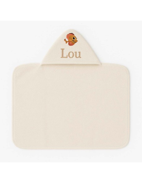 Maxi Cape de bain personnalisée avec motif poisson 2